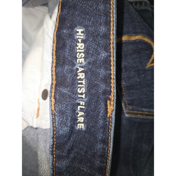 American Eagle Outfitters Hi Rise Artist Flare Dark Wash Jeans Women's Size 20 S - Picture 5 of 10